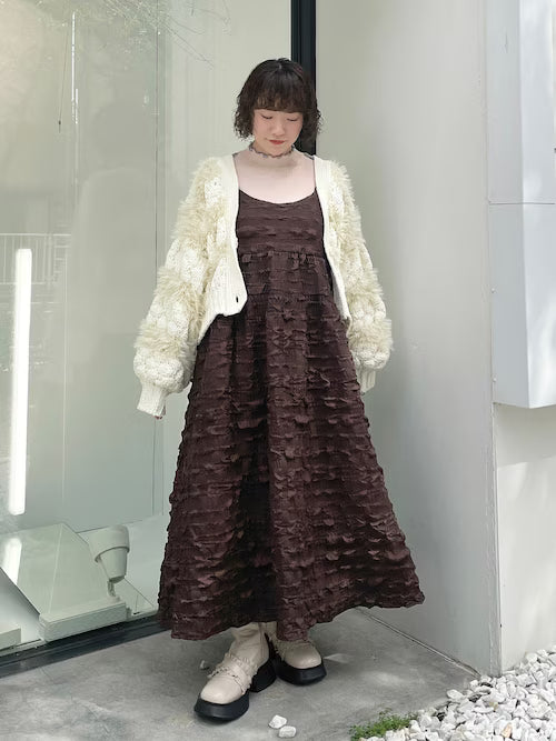 merry jenny 毛毛間條針織外套 [OT264]