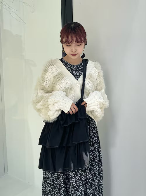 merry jenny 毛毛間條針織外套 [OT264]