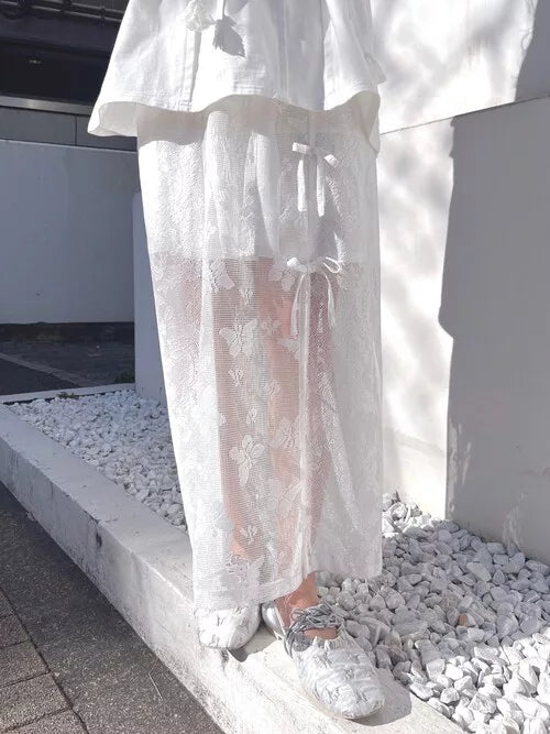 merry jenny 蝴蝶蕾絲多層半身裙 2色 [BT287]