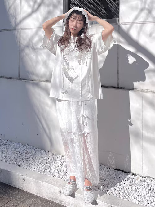 merry jenny 蝴蝶蕾絲多層半身裙 2色 [BT287]