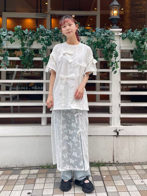 merry jenny 蝴蝶蕾絲多層半身裙 2色 [BT287]