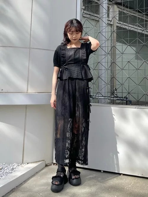 merry jenny 蝴蝶蕾絲多層半身裙 2色 [BT287]