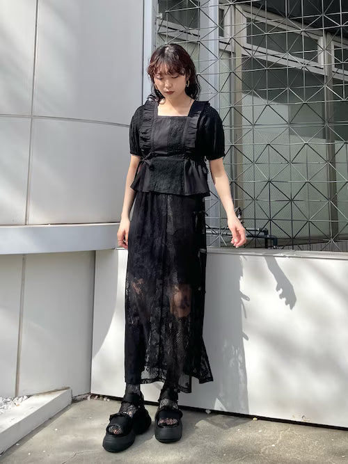 merry jenny 蝴蝶蕾絲多層半身裙 2色 [BT287]