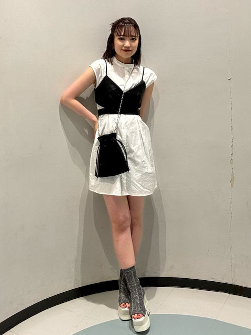 MURUA 緊身胸衣 x 襯衫連身裙套裝 3色 [OP345]