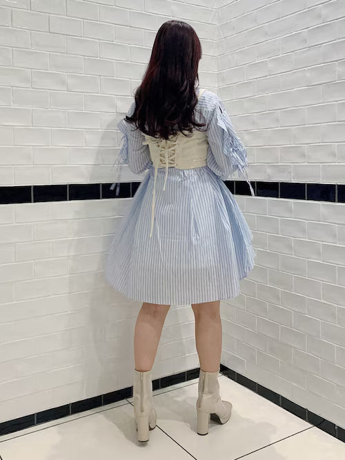 dazzlin 荷葉袖不規則下擺連身裙 [OP324]