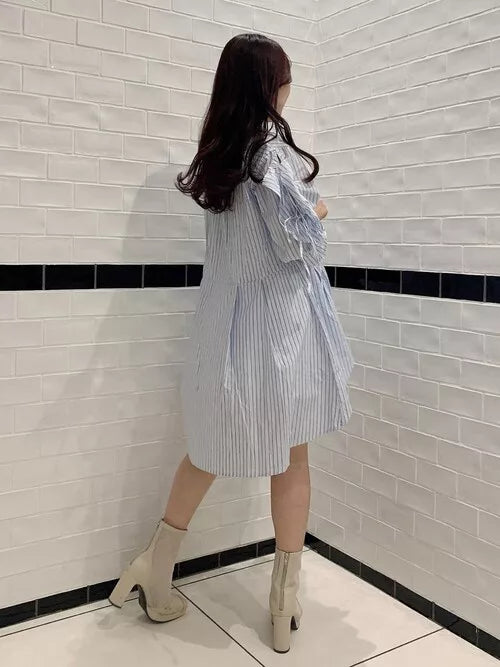 dazzlin 荷葉袖不規則下擺連身裙 [OP324]