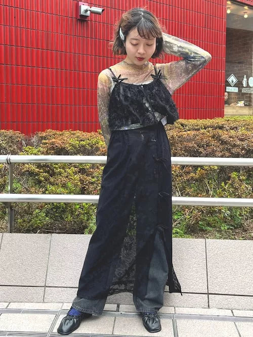 merry jenny 蝴蝶蕾絲多層半身裙 2色 [BT287]