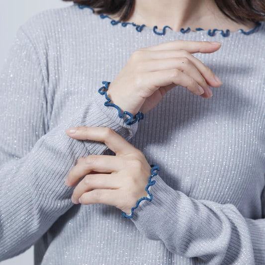 Ruffle 閃亮拼色上衣 4色 [TP375]