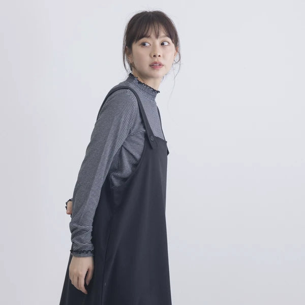 Ruffle 高領橫間上衣 2色 [TP370]