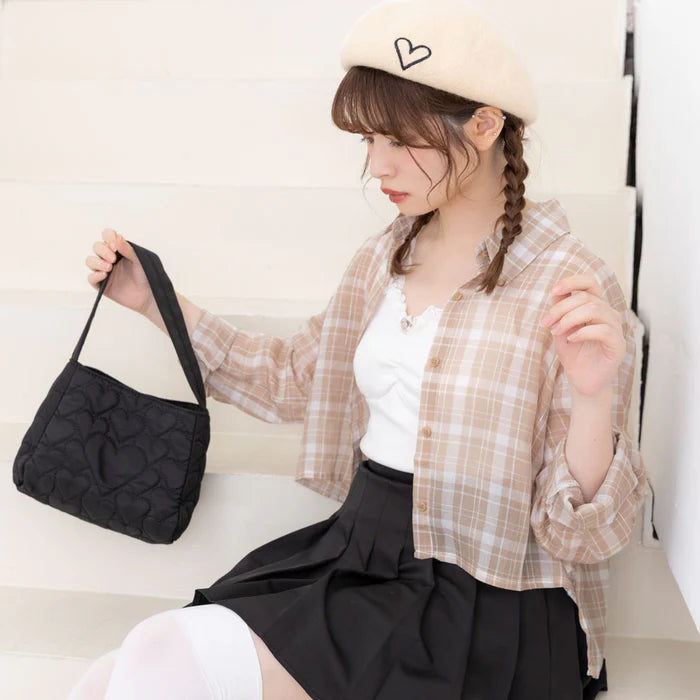 DearMyLoveRose 透明感格紋短襯衫 [TP320]