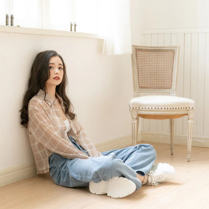 DearMyLoveRose 透明感格紋短襯衫 [TP320]