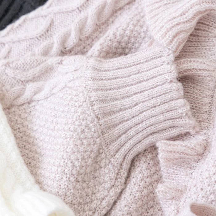 DearMyLoveRose 蝴蝶結麻花針織長外套 3色 [OT258]