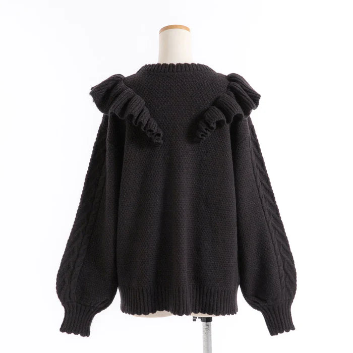 DearMyLoveRose 蝴蝶結麻花針織長外套 3色 [OT258]