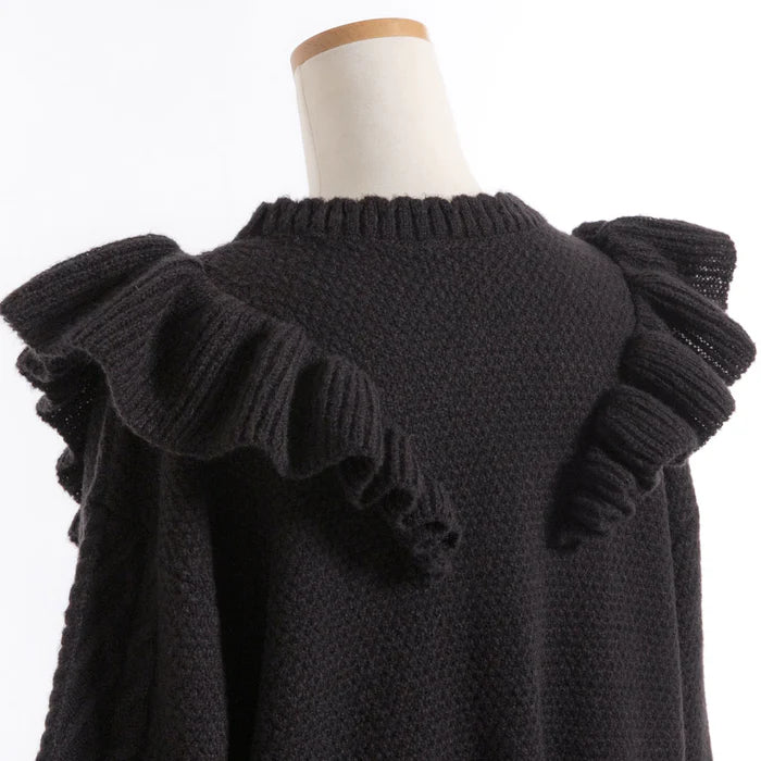 DearMyLoveRose 蝴蝶結麻花針織長外套 3色 [OT258]