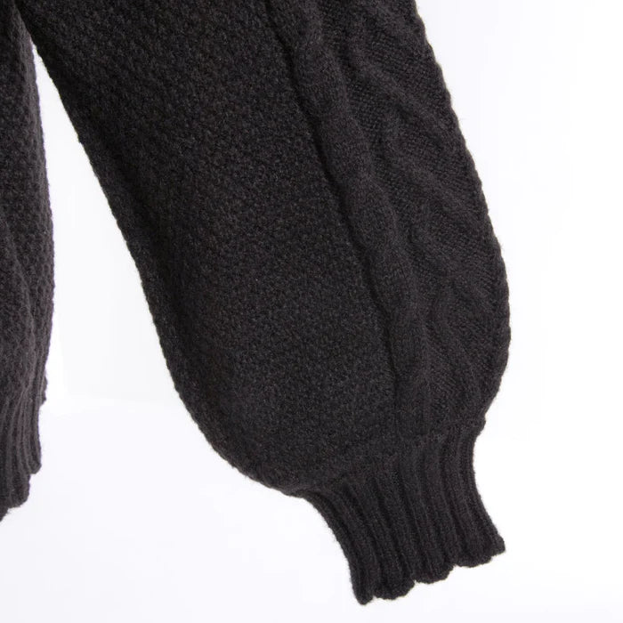 DearMyLoveRose 蝴蝶結麻花針織長外套 3色 [OT258]