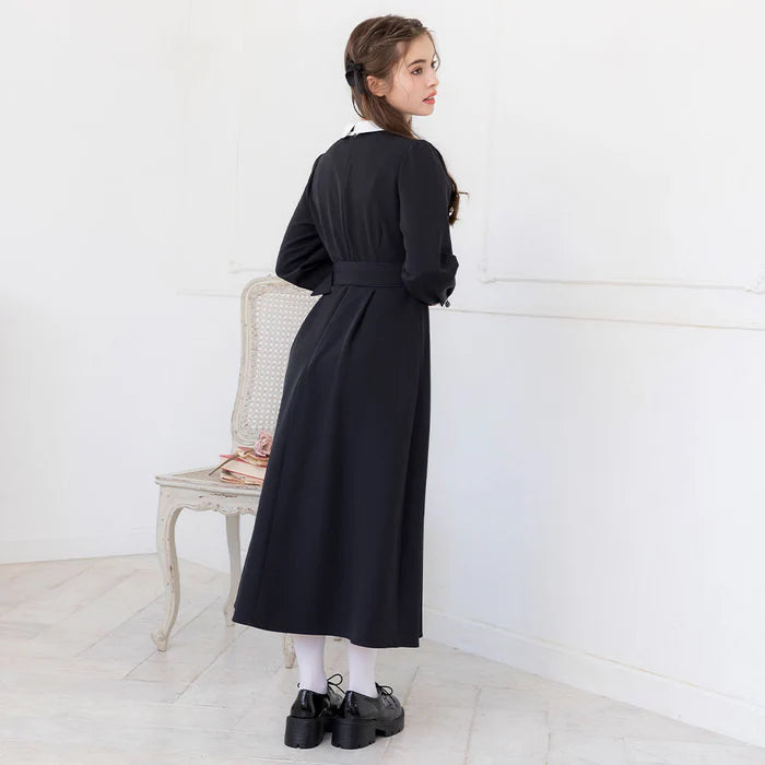 DearMyLoveRose 附腰帶蝴蝶結透明低領連身裙 短版/長版 [OP299]