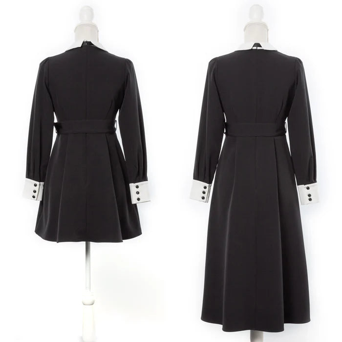 DearMyLoveRose 附腰帶蝴蝶結透明低領連身裙 短版/長版 [OP299]