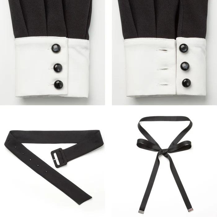 DearMyLoveRose 附腰帶蝴蝶結透明低領連身裙 短版/長版 [OP299]