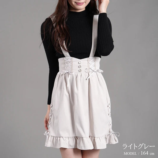 Nohea Ruffle裙擺蝴蝶結綁帶吊帶裙 3色 ［BT301]