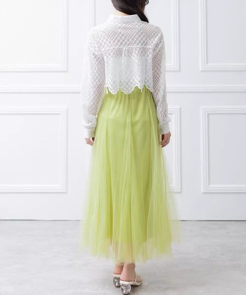 Clear 薄紗喇叭裙 [BT292]