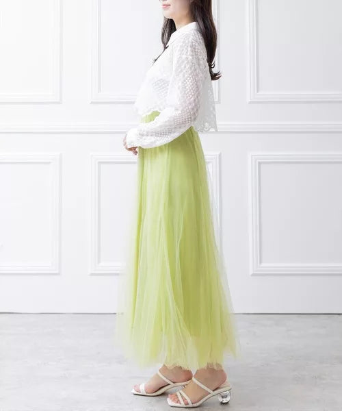 Clear 薄紗喇叭裙 [BT292]