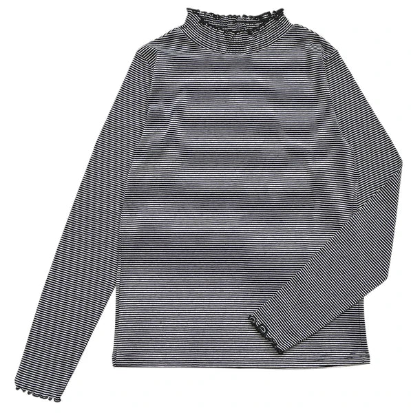 Ruffle 高領橫間上衣 2色 [TP370]