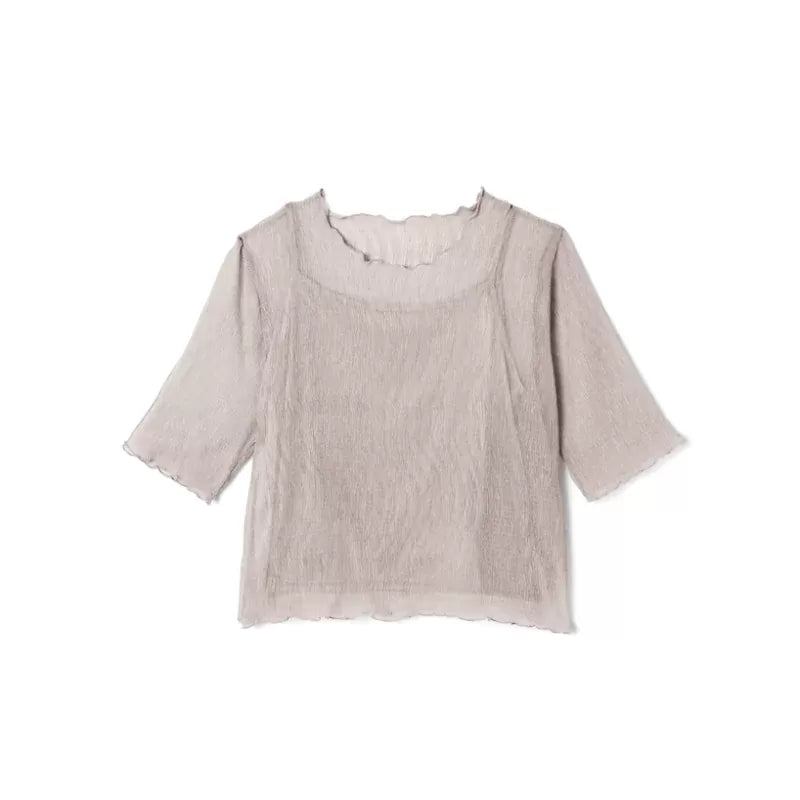 GRL 連吊帶透明感雪紡上衣 2色 [TP44]