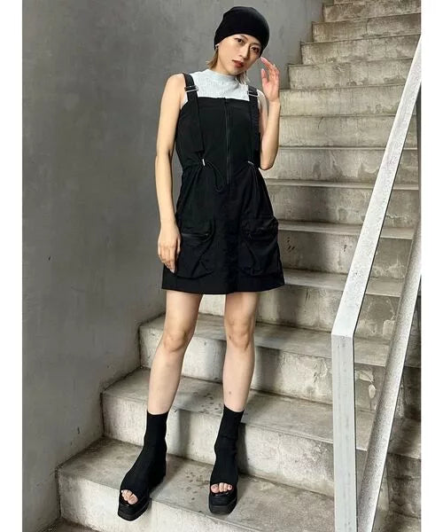 MURUA 工裝吊帶連身裙 2色 [OP348]