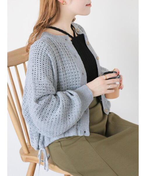 ehka sopo 抽繩鏤空針織外套 3色 [OT270]