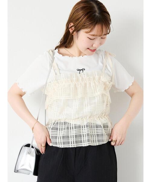 ehka sopo 格紋薄紗胸衣 2色 [TP364]