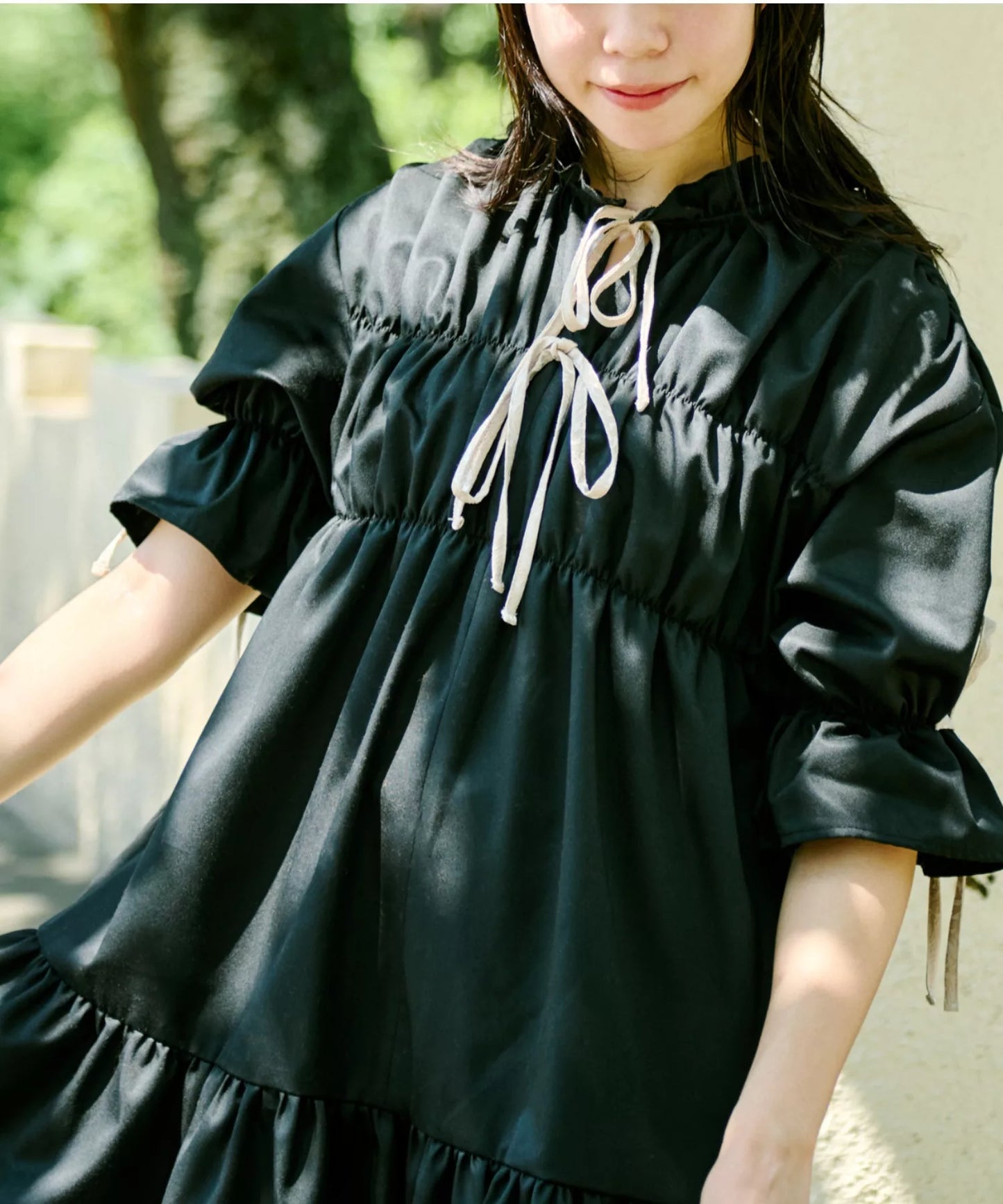 Kutir 可愛復古Ruffle蝴蝶結綁帶連身裙 [OP305]