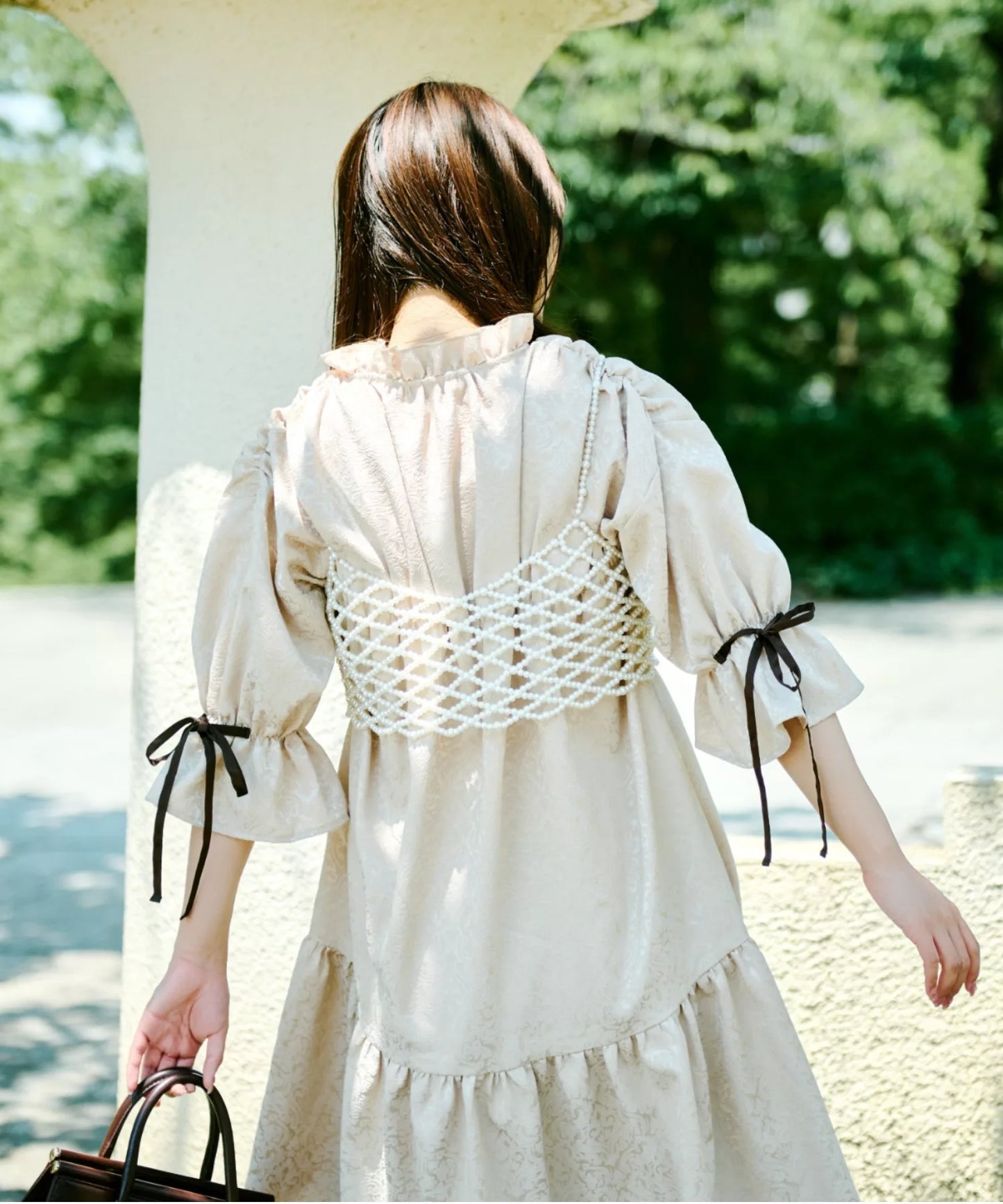 Kutir 可愛復古Ruffle蝴蝶結綁帶連身裙 [OP305]