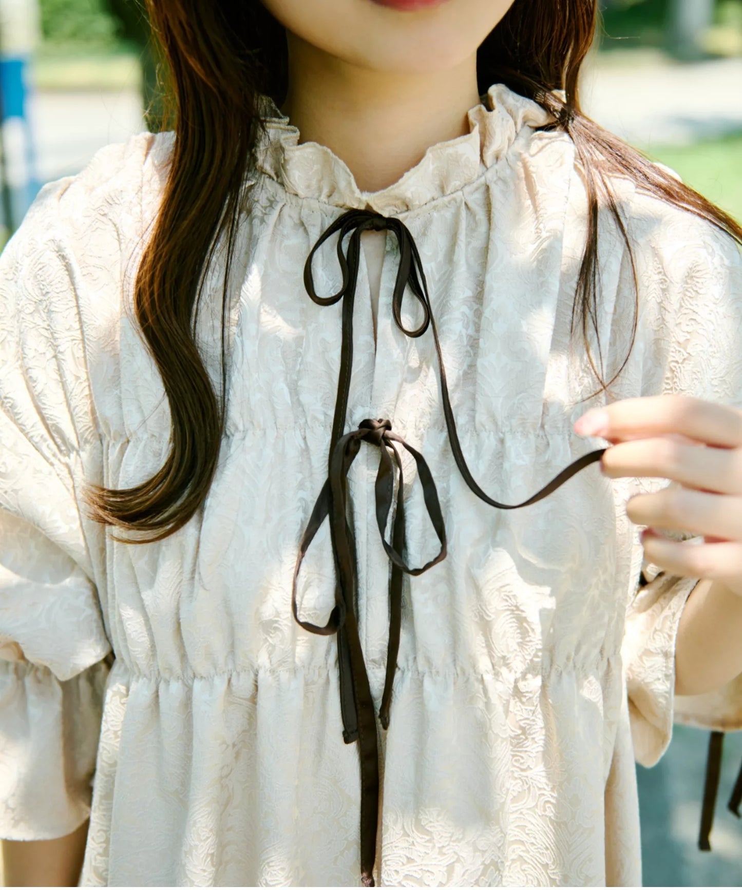 Kutir 可愛復古Ruffle蝴蝶結綁帶連身裙 [OP305]