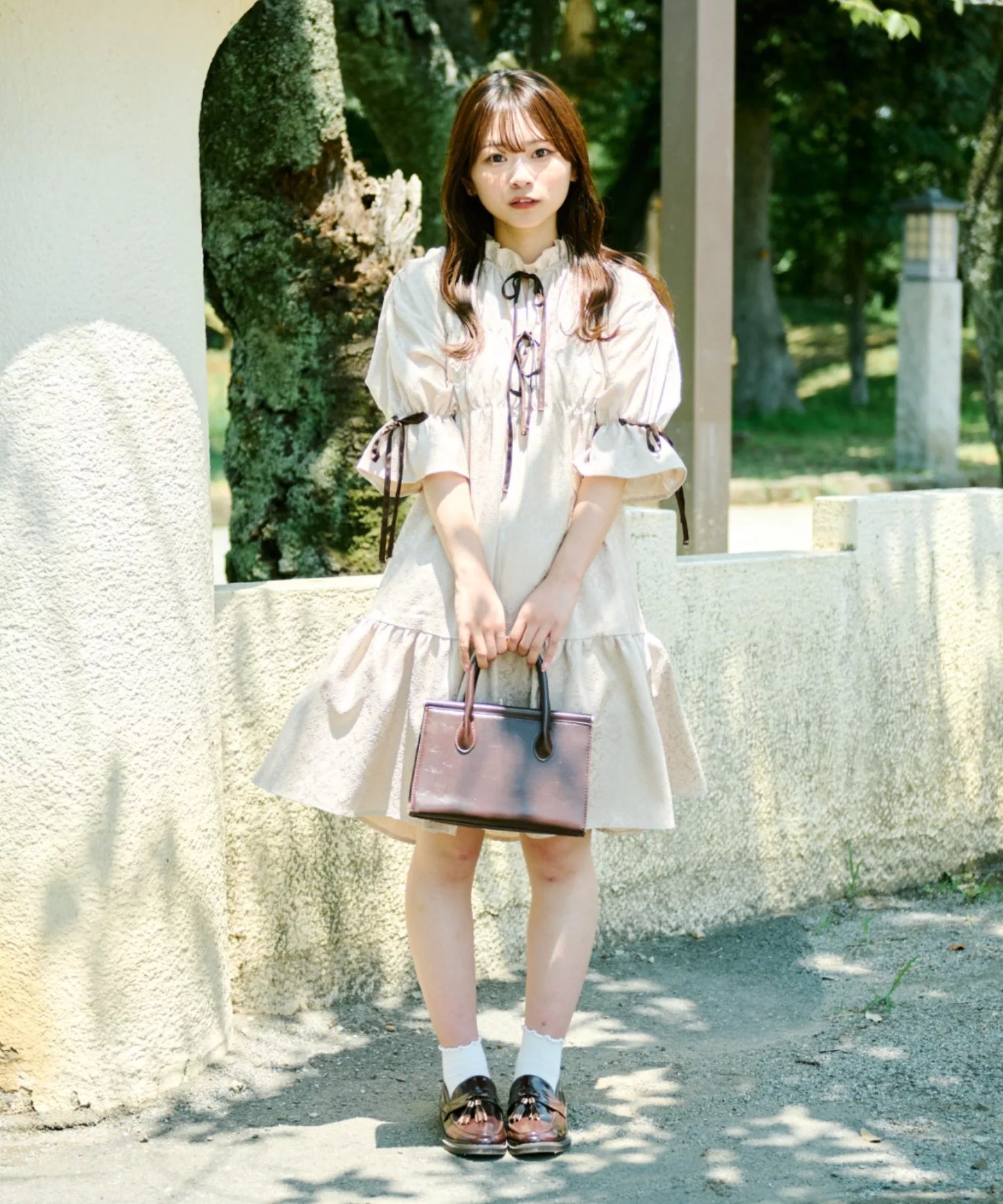 Kutir 可愛復古Ruffle蝴蝶結綁帶連身裙 [OP305]