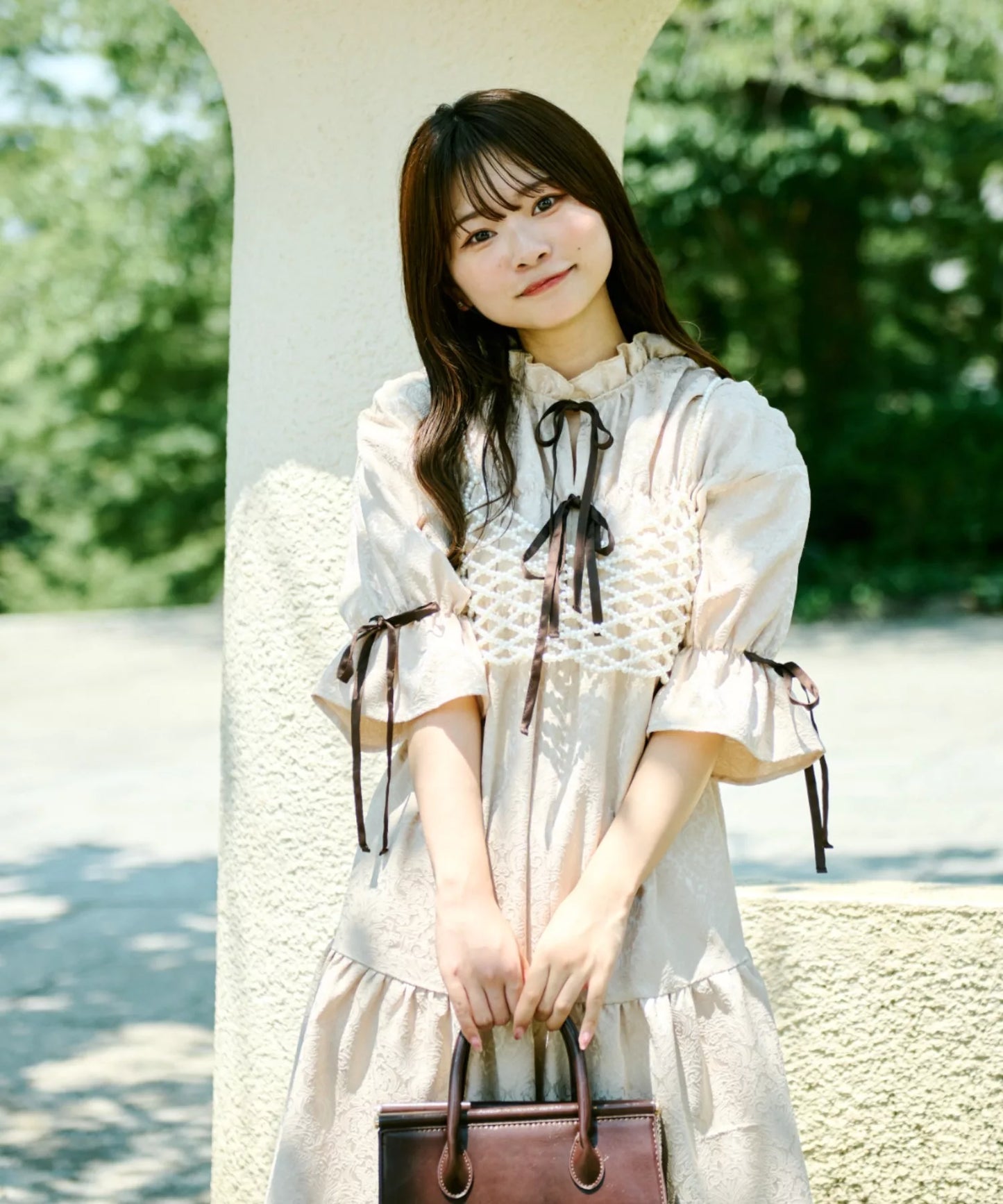 Kutir 可愛復古Ruffle蝴蝶結綁帶連身裙 [OP305]