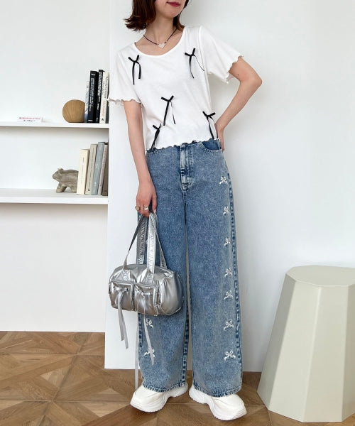 MAJESTIC LEGON 蝴蝶結絲帶百搭上衣 [TP278]