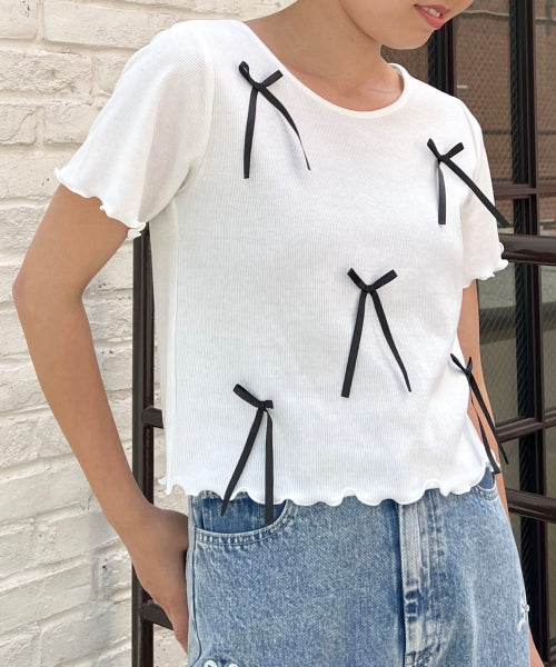 MAJESTIC LEGON 蝴蝶結絲帶百搭上衣 [TP278]