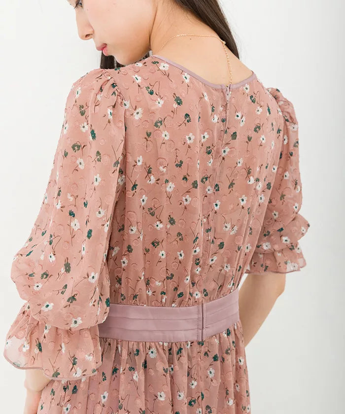 碎花雪紡連身裙 2色  [OP218]