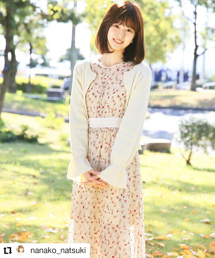 碎花雪紡連身裙 2色  [OP218]