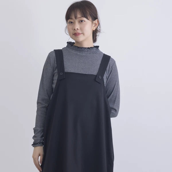 Ruffle 高領橫間上衣 2色 [TP370]