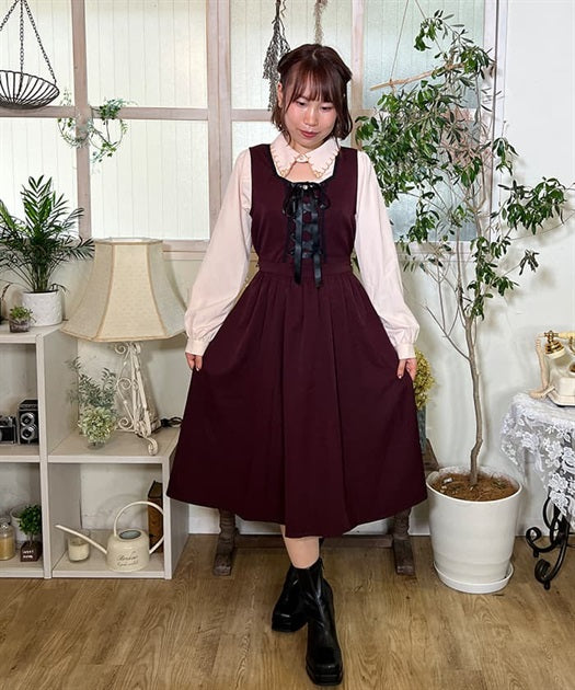 axes femme 德國民族風綁帶蕾絲圍裙連身裙 [OP237]