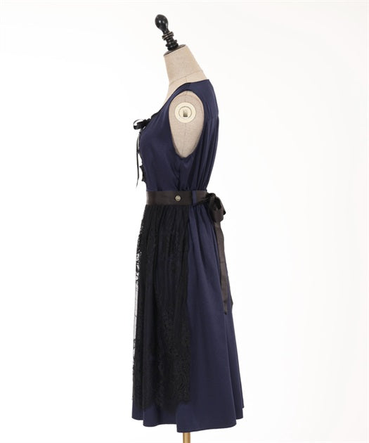 axes femme 德國民族風綁帶蕾絲圍裙連身裙 [OP237]