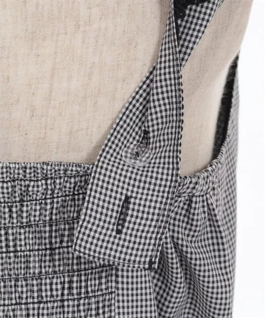 axes femme 小玫瑰格紋薄紗Ruffle無袖連身裙 [OP334]