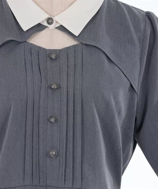 axes femme 學院風領口鏤空連身裙 [OP332]