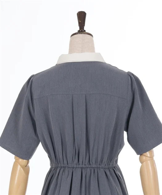 axes femme 學院風領口鏤空連身裙 [OP332]