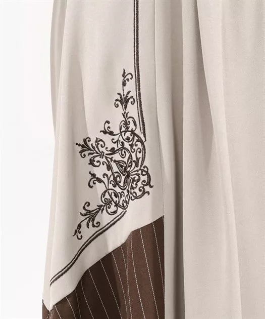 axes femme 領口鏤空雙色不對稱下擺連身裙 [OP333]