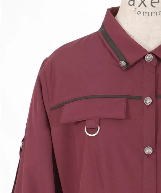 axes femme 軍裝風襯衫連身裙 [OP331]