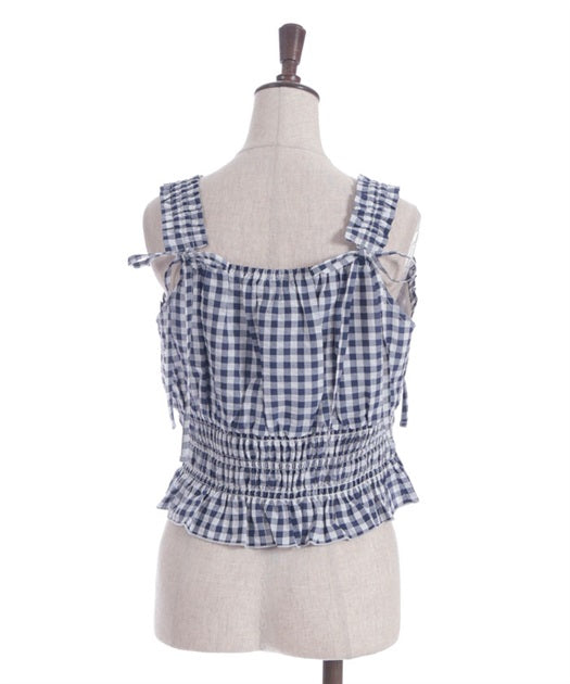 axes femme 車厘子刺繡格仔背心 [TP400]
