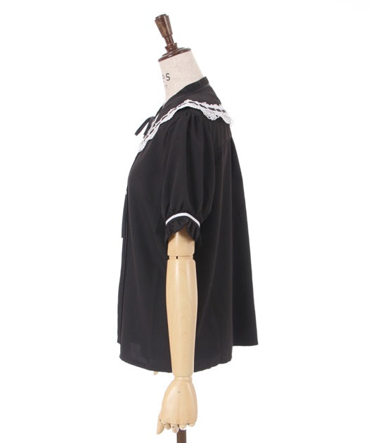 axes femme 前鏤空蕾絲線帶綁帶襯衫 [TP258]