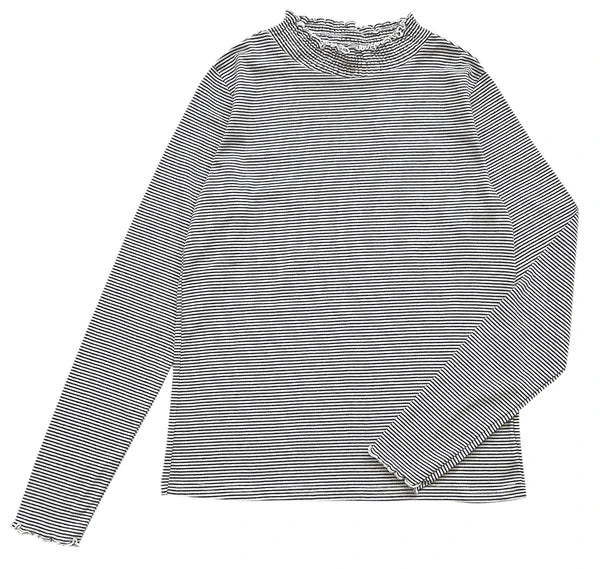 Ruffle 高領橫間上衣 2色 [TP370]